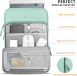 MoKo 9-11 Inch Tablet Sleeve Bag Carrying Case with Storage Pockets Fits iPad air 5 10.9" 2022, iPad Pro 11 2021/2020, iPad 9/8/7th Gen 10.2, iPad Air 4 10.9, Tab A 10.1, Tab S8 11", Mint Green