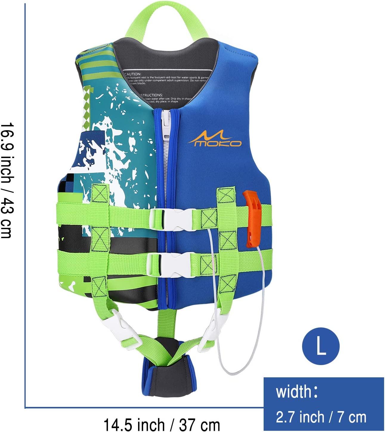 MoKo Swimming Vest for Kids, Children Swim Vests Water Activity Equipment Cute Pattern Watersports Swimming Device for Toddlers Boys Girls 50-90 lbs(L Size) 37-50 lbs (M Size)