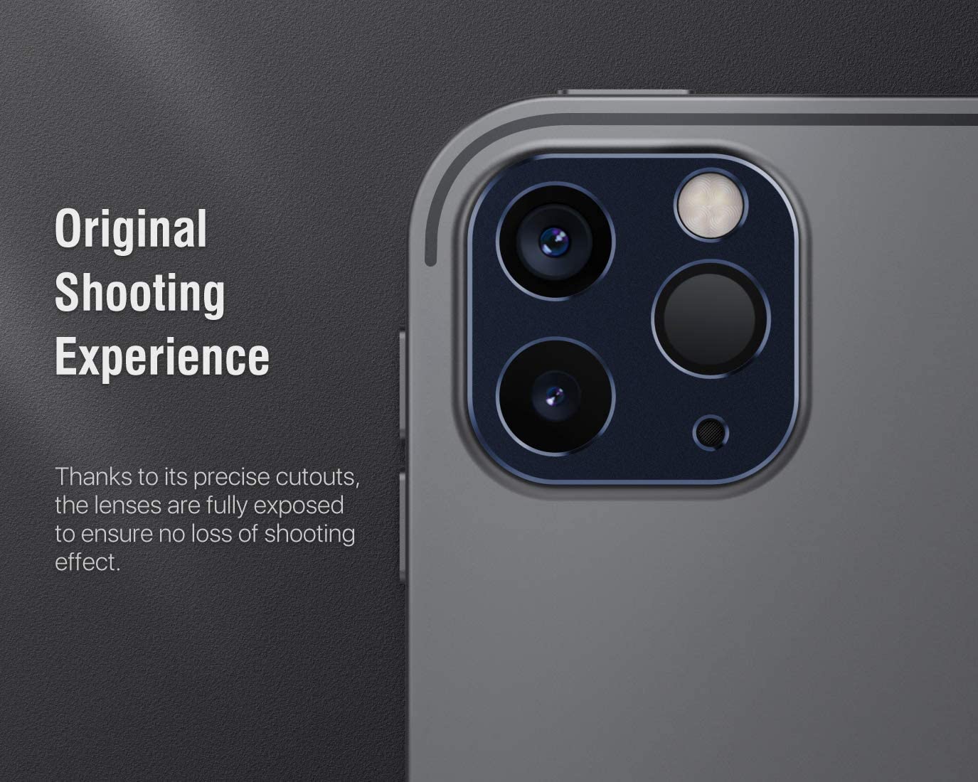 MoKo 2-Pack Camera Lens Protector Fit iPad Pro 12.9 2021/2020 & iPad Pro 11 2021/2020, Metal Frame Aluminum Alloy Sticker, Scratch-Resistant Plate Panel Back Rear Camera Protective Shield - Black