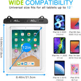 MoKo Waterproof Tablet Case, Tablet Pouch Dry Bag Fit iPad 9, iPad 10.2 2020, iPad Mini 6/5/4/3, iPad Air 5 10.9/4, Air 3 10.5, iPad Pro 11 2021/10.5, iPad 9.7, Galaxy Tab S6/S7, Tab A 9.7, up to 12"