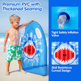 MoKo Inflatable Pool Floats Kickboard, Lightweight Swimming Inflatable Floating Bodyboard Surfboard with Handle Slip Slide Raft Surfing Board Summer Water Fun for Pool Beach Water Park, Blue & Shark