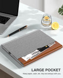 MoKo Case for Microsoft Surface Pro 8 13" Touchscreen 2021 Release Tablet - Portfolio Business Cover Case with Side Pocket and Stylus Holder for Microsoft Surface Pro 8 13-Inch 2021, Light Gray+Brown