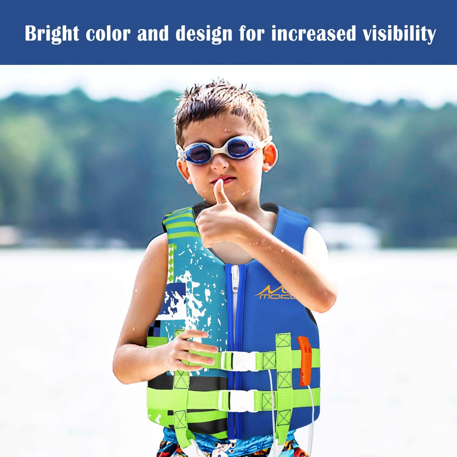 MoKo Swimming Vest for Kids, Children Swim Vests Water Activity Equipment Cute Pattern Watersports Swimming Device for Toddlers Boys Girls 50-90 lbs(L Size) 37-50 lbs (M Size)