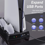 MoKo PS5 Cooling Stand with Charging Station and Suction Cooling Fan, Dual Controller Charging Station Compatible with Playstation 5 PS5 Console, Charging Dock Station with 14 Game Slots & 3 USB Ports