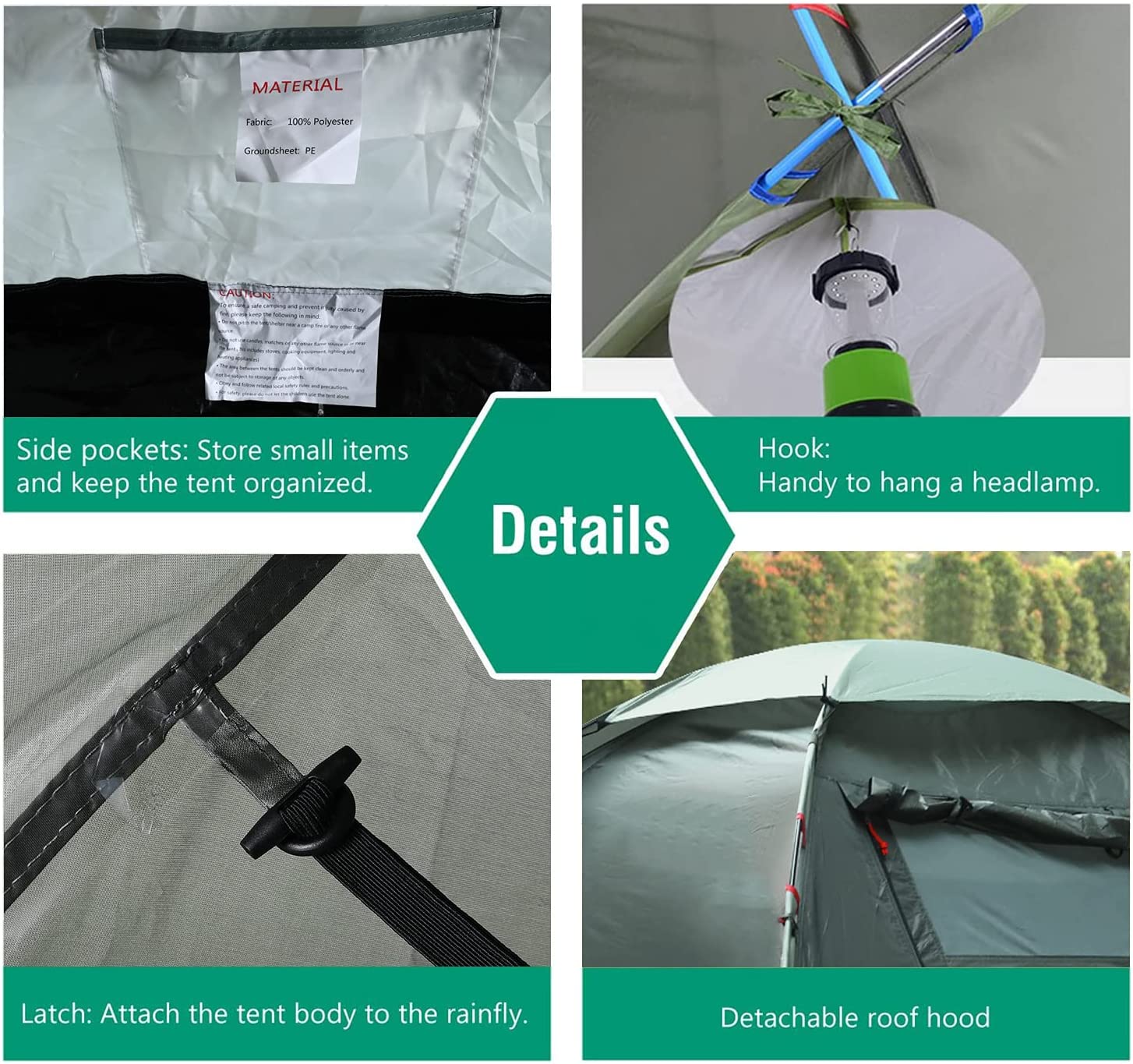 MoKo Emergency Survival Tent, Waterproof Family Camping Dome Tent 3 Person, Portable Outdoor Instant Cabin Tent, 4-Season Double Layer Sun Shelter Shade for Hiking, Backpacking, Mountaineering