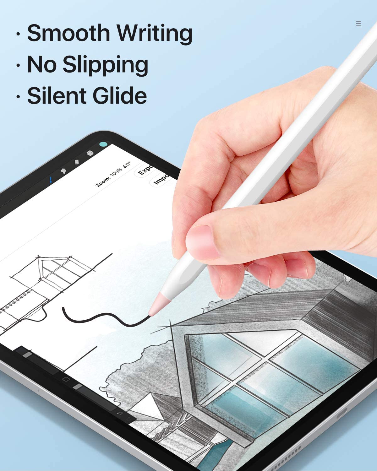 MoKo [10 Pack Pencil Tips Cover Fit iPad Pencil, Compatible with Apple Pencil 1st Gen/Pencil 2nd Generation, Pen Nibs Cover for Drawing Writing Anti-Slip Silicone Lightweight Protective Case, Pink