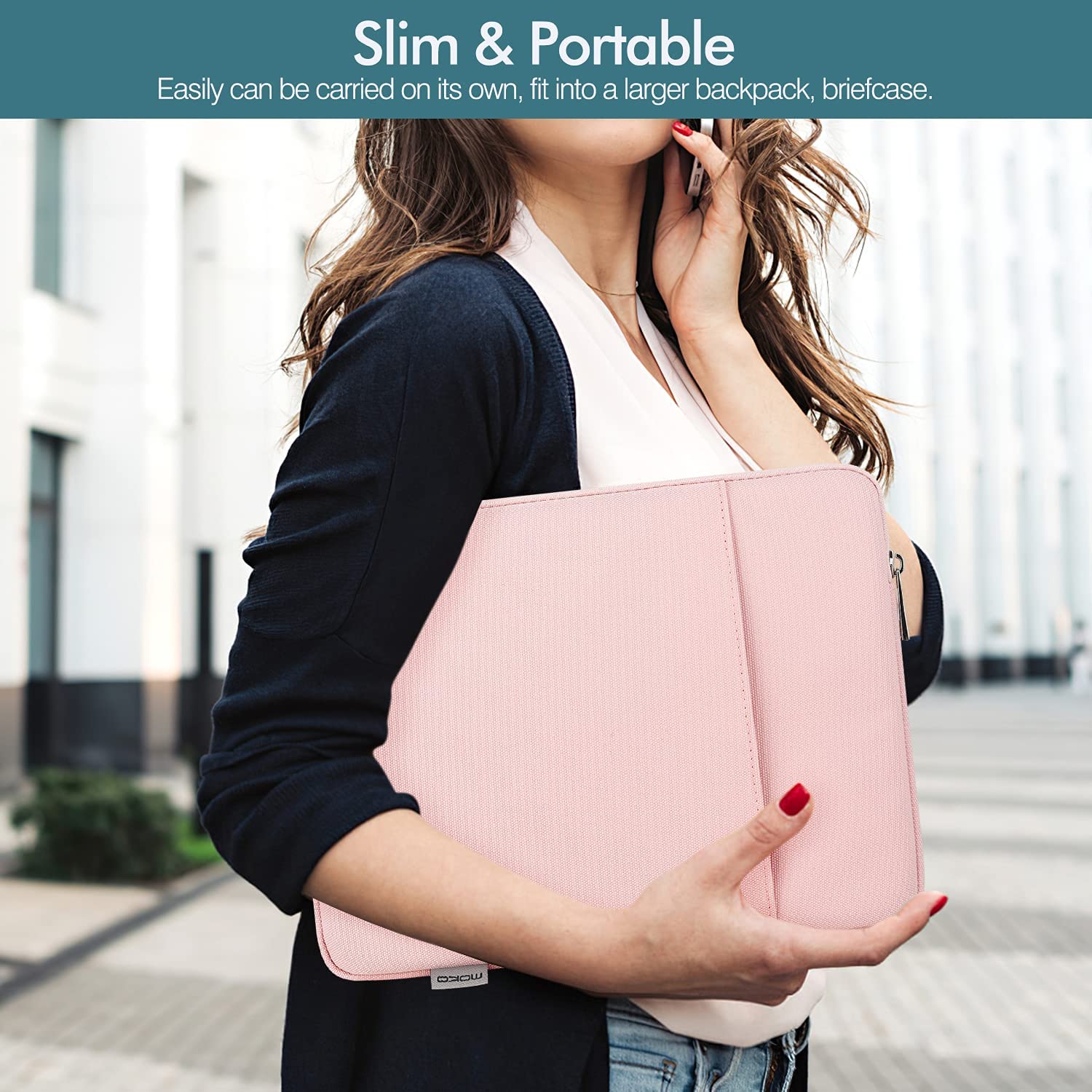 MoKo 9-11 Inch Tablet Sleeve Bag Carrying Case Fit iPad air 5 10.9" 2022, iPad Pro 11 2021-2018, iPad 9/8/7th Gen 10.2, iPad Air 4 10.9, iPad Air 3 10.5, iPad 9.7, Tab S8/S7/A7 Lite/Tab A 10.1, Pink