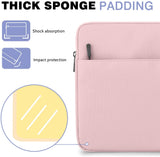 MoKo 13-13.3 Inch Laptop Sleeve Fits Tab S8+ 12.4", Surface pro 8 MacBook Pro M1 Pro/M1 Max 14.2 2021/Pro 13”, iPad Pro 12.9 2021/2020, Notebook Computer Case Cover Bag with Pocket, Pink
