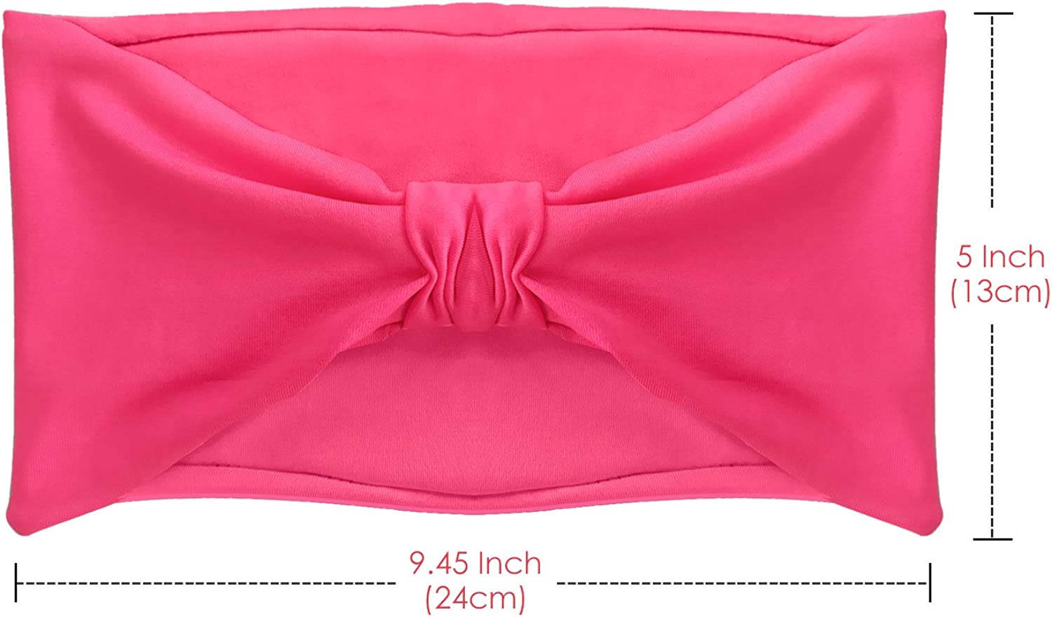 MoKo Versatile Lightweight Sports Headband, Breathable Sweat Wicking Multi-use Headwear, Elastic Knotted Hair Band Soft Turban Head Wrap, for Workout, Running, Yoga, Fitness, Casual, Fashion - Pink