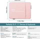 MoKo 9-11 Inch Tablet Sleeve Bag Carrying Case Fit iPad air 5 10.9" 2022, iPad Pro 11 2021-2018, iPad 9/8/7th Gen 10.2, iPad Air 4 10.9, iPad Air 3 10.5, iPad 9.7, Tab S8/S7/A7 Lite/Tab A 10.1, Pink