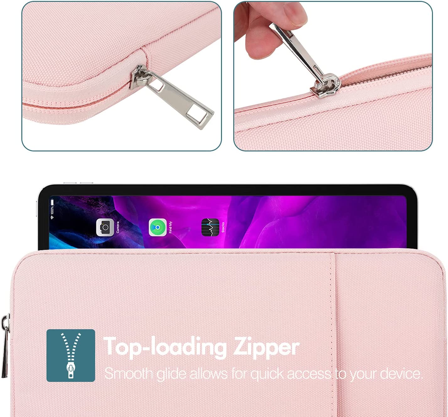 MoKo 9-11 Inch Tablet Sleeve Bag Carrying Case Fit iPad air 5 10.9" 2022, iPad Pro 11 2021-2018, iPad 9/8/7th Gen 10.2, iPad Air 4 10.9, iPad Air 3 10.5, iPad 9.7, Tab S8/S7/A7 Lite/Tab A 10.1, Pink