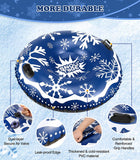 MoKo Snow Tube Sled with Sturdy Handles, Inflatable 47" Round Winter Snow Float Sledding Tube for Young Kids and Adults, Snowflake