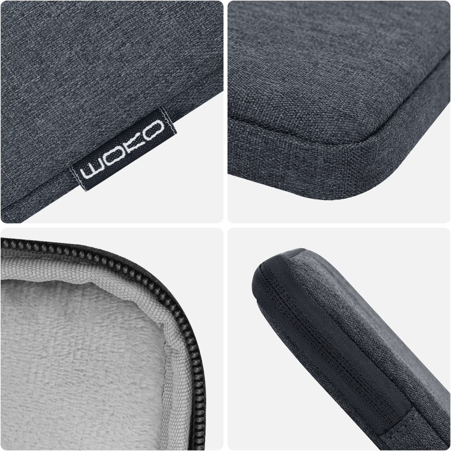 MoKo 12.9 Inch Laptop Sleeve Case Fits iPad Pro 12.9 2021-2018, iPad Pro 12.9 2017/2015, Tab S8+ 12.4", Surface Laptop Go 12.4", Polyester Bag Fit with Apple Pencil and Smart Keyboard, Space Gray
