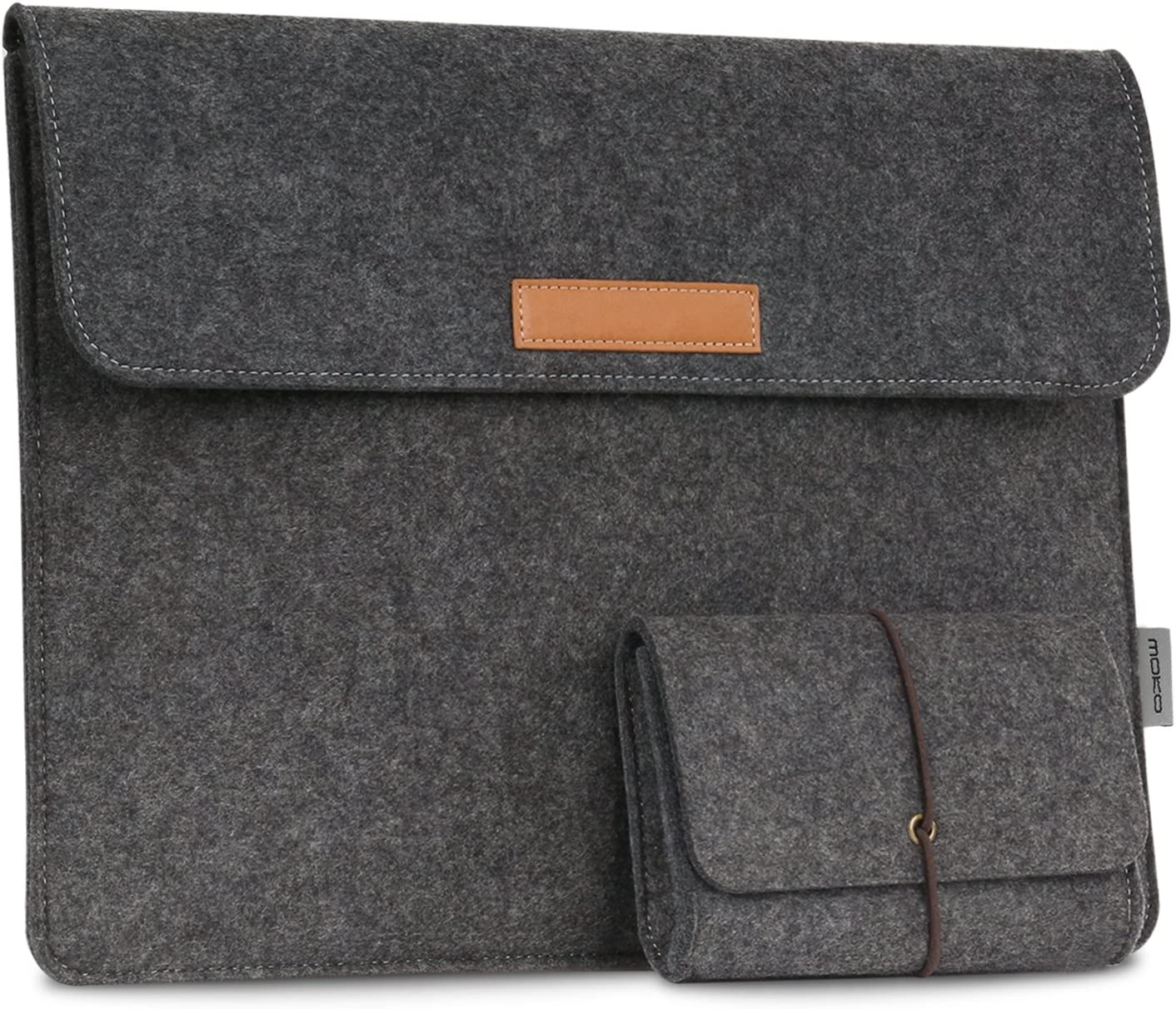 MoKo 13-13.3 Inch Laptop Sleeve Case Fits Tab S8+ 12.4", MacBook Pro M1 Pro/M1 Max 14.2 2021, MacBook Pro 13", iPad Pro 12.9 2021/2020, Computer with Small Felt Accessory Bag, Light Gray