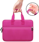 MoKo 9-11 Inch Kids Tablet Sleeve, Portable Neoprene Zipper Carrying Sleeve Case Bag Fits iPad Air 4 10.9, iPad Air 3 10.5, iPad Pro 11/10.5 Inch Tablet Handle Bag with Accessory Pocket - Magenta