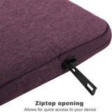 MoKo 12.9 Inch Laptop Sleeve Case Fits iPad Pro 12.9 2021-2018, iPad Pro 12.9 2017/2015, Tab S8+ 12.4", Surface Laptop Go 12.4", Polyester Bag Fit with Apple Pencil and Smart Keyboard, Purple