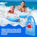 MoKo Inflatable Pool Floats Kickboard, Lightweight Swimming Inflatable Floating Bodyboard Surfboard with Handle Slip Slide Raft Surfing Board Summer Water Fun for Pool Beach Water Park, Blue & Shark