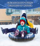 MoKo Snow Tube Sled with Sturdy Handles, Inflatable 47" Round Winter Snow Float Sledding Tube for Young Kids and Adults, Snowflake