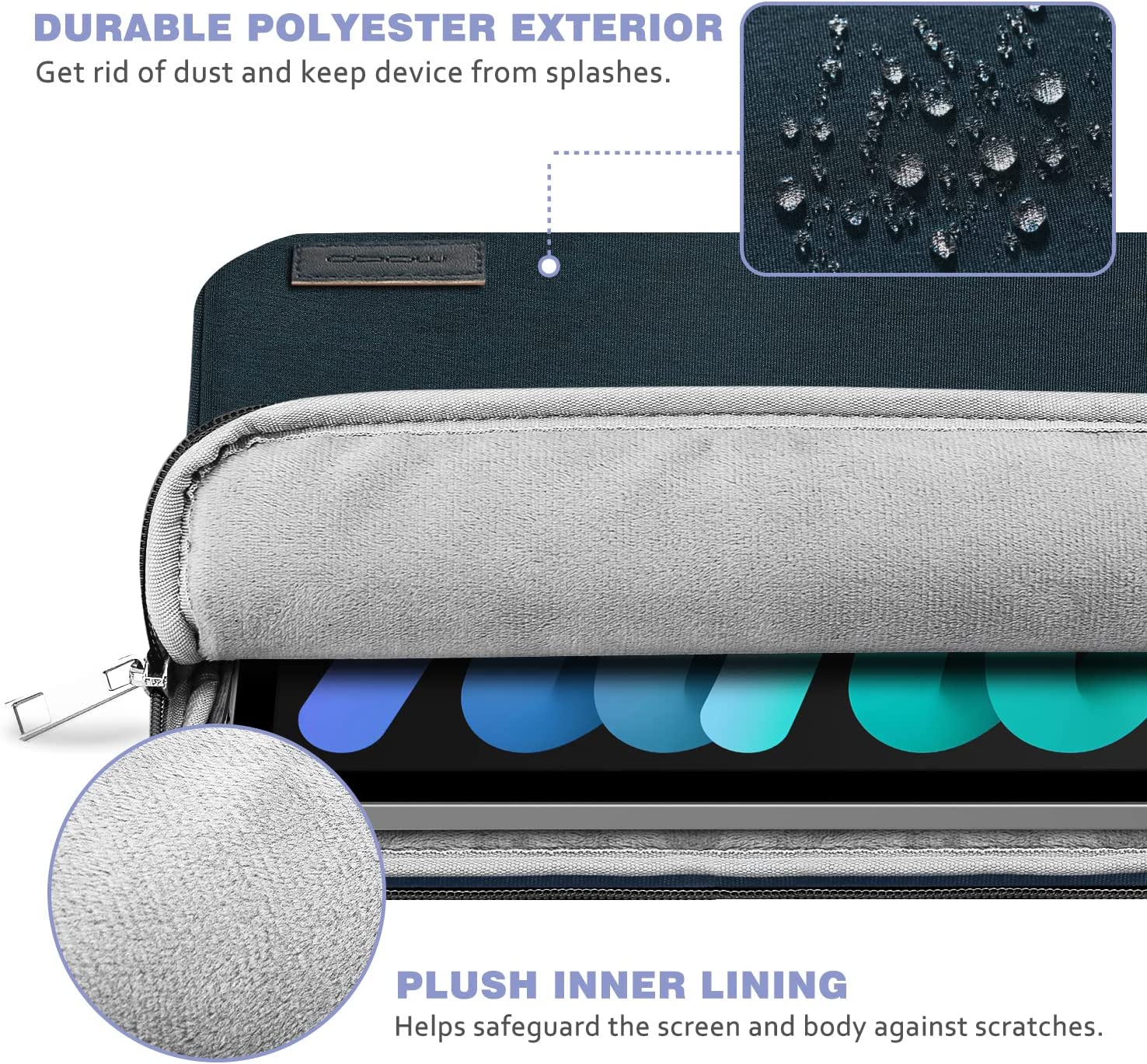 MoKo 7-8 Inch Tablet Sleeve Bag, Carrying Case Fit with iPad Mini 6/5/4/3/2, Samsung Galaxy Tab A7 Lite 8.7" / Tab A 8.0", New Fire 7, Indigo