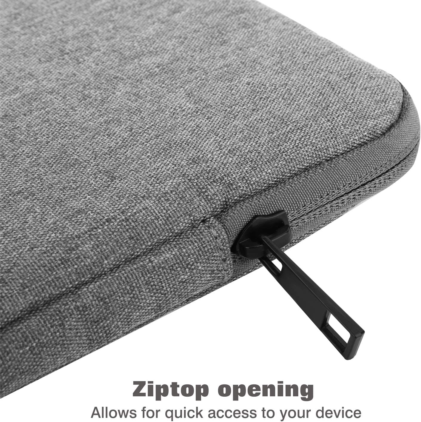 MoKo 12.9 Inch Laptop Sleeve Case Fits iPad Pro 12.9 2021-2018, iPad Pro 12.9 2017/2015, Tab S8+ 12.4", Surface Laptop Go 12.4", Polyester Bag Fit with Apple Pencil and Smart Keyboard, Light Gray