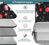 MoKo 9-11 Inch Tablet Sleeve Bag Carrying Case Fit iPad air 5 10.9" 2022, iPad Pro 11 2021-2018, iPad 9/8/7th Gen 10.2, iPad Air 4 10.9, iPad Air 3 10.5, Tab S8/S7/A7 Lite/Tab A 10.1, Night Peony