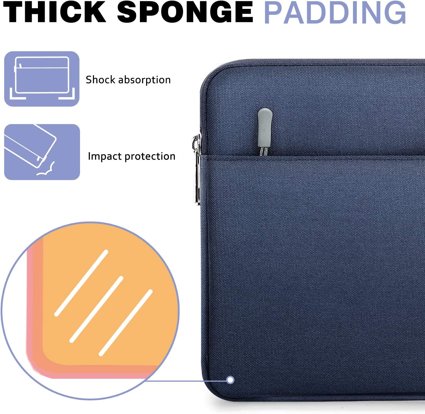 MoKo 11 Inch Tablet Sleeve Bag Carrying Case Fits iPad air 5 10.9 inch 2022, iPad Pro 11 2021-2018, iPad 9/8/7th Gen 10.2, iPad Air 4 10.9/Air 3 10.5, Tab S8 11"/Tab A 10.1, Tab S6,Indigo