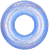 MoKo Swim Rings with Glitter, 90cm Diameter Inflatable Pool Float Swimming Pool Float Tube Round Shaped Swimming Tube Water Fun Beach Pool Toys for Summer Party for Kids Adults - Blue