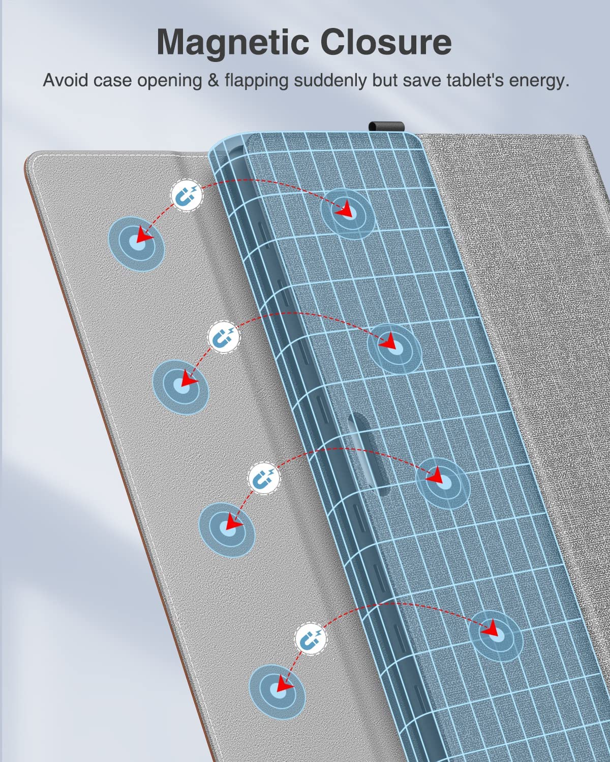 MoKo Case for Microsoft Surface Pro 8 13" Touchscreen 2021 Release Tablet - Portfolio Business Cover Case with Side Pocket and Stylus Holder for Microsoft Surface Pro 8 13-Inch 2021, Light Gray+Brown