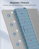 MoKo Case for Microsoft Surface Pro 8 13" Touchscreen 2021 Release Tablet - Portfolio Business Cover Case with Side Pocket and Stylus Holder for Microsoft Surface Pro 8 13-Inch 2021, Light Gray+Brown