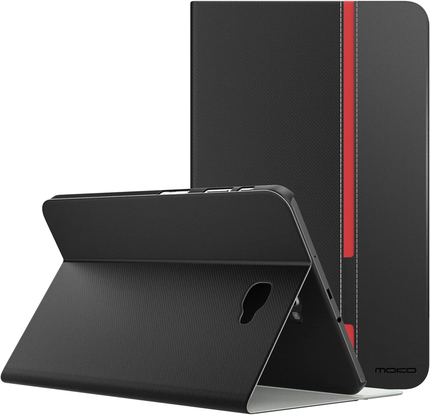 MoKo Case Fit Galaxy Tab A 10.1 2016, Lightweight Stand Scratch Proof Folio Cover Case Protector Holder w/Auto Wake Sleep for Galaxy Tab A 10.1 Inch Tablet (SM-T580/T585, No Pen Version), Black