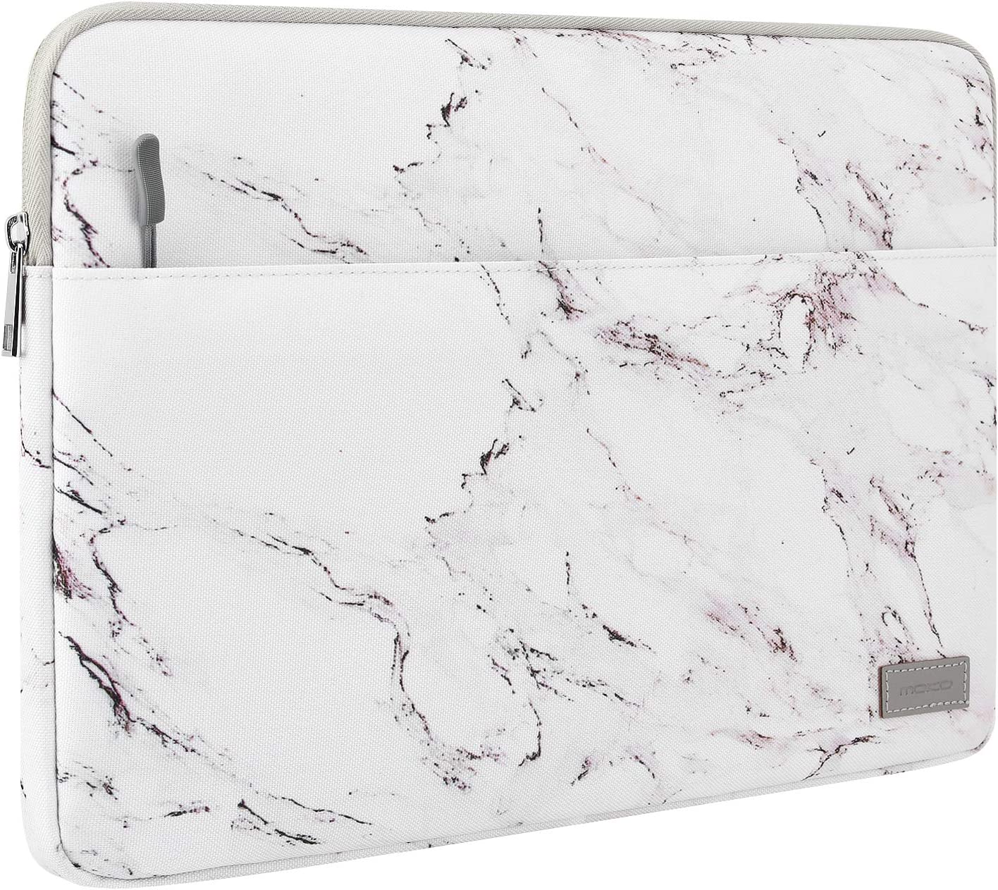 MoKo 13-13.3 Inch Laptop Sleeve Fits Tab S8+ 12.4", Surface pro 8 MacBook Pro M1 Pro/M1 Max 14.2 2021/Pro 13”, iPad Pro 12.9 2021/2020, Notebook Computer Case Cover Bag with Pocket, Marble