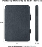 MoKo 12.9 Inch Laptop Sleeve Case Fits iPad Pro 12.9 2021-2018, iPad Pro 12.9 2017/2015, Tab S8+ 12.4", Surface Laptop Go 12.4", Polyester Bag Fit with Apple Pencil and Smart Keyboard, Space Gray