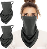 MoKo Scarf Mask Bandana with Ear Loops 3 Pack, Neck Gaiter Balaclava Dust UV Sun Protection Outdoors Face Mask for Women Men