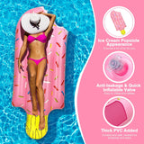 MoKo Inflatable Pool Floats Adults Kids, Ice Cream Floating Row Popsicle Float Raft Swimming Pool Float Bed Summer Beach Lounger Water Fun Party Decorations Supply