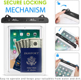 MoKo Waterproof Tablet Case, Tablet Pouch Dry Bag Fit iPad 9, iPad 10.2 2020, iPad Mini 6/5/4/3, iPad Air 5 10.9/4, Air 3 10.5, iPad Pro 11 2021/10.5, iPad 9.7, Galaxy Tab S6/S7, Tab A 9.7, up to 12"