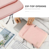 MoKo 12.9 Inch Tablet Sleeve Bag Carrying Case with Pockets Fits iPad Pro 12.9 2021/2020/2018,Surface Laptop Go 12.4",Galaxy Tab S8+ 12.4", Pink