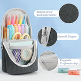 MoKo Standing Pencil Case, Spacious Pen Holder Polyester Stand Up Pencil Pouch Stationery Organizer School Supplies Storage with Zipper for School Office College Teen Student, Gray