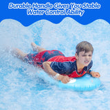 MoKo Inflatable Pool Floats Kickboard, Lightweight Swimming Inflatable Floating Bodyboard Surfboard with Handle Slip Slide Raft Surfing Board Summer Water Fun for Pool Beach Water Park, Blue & Shark