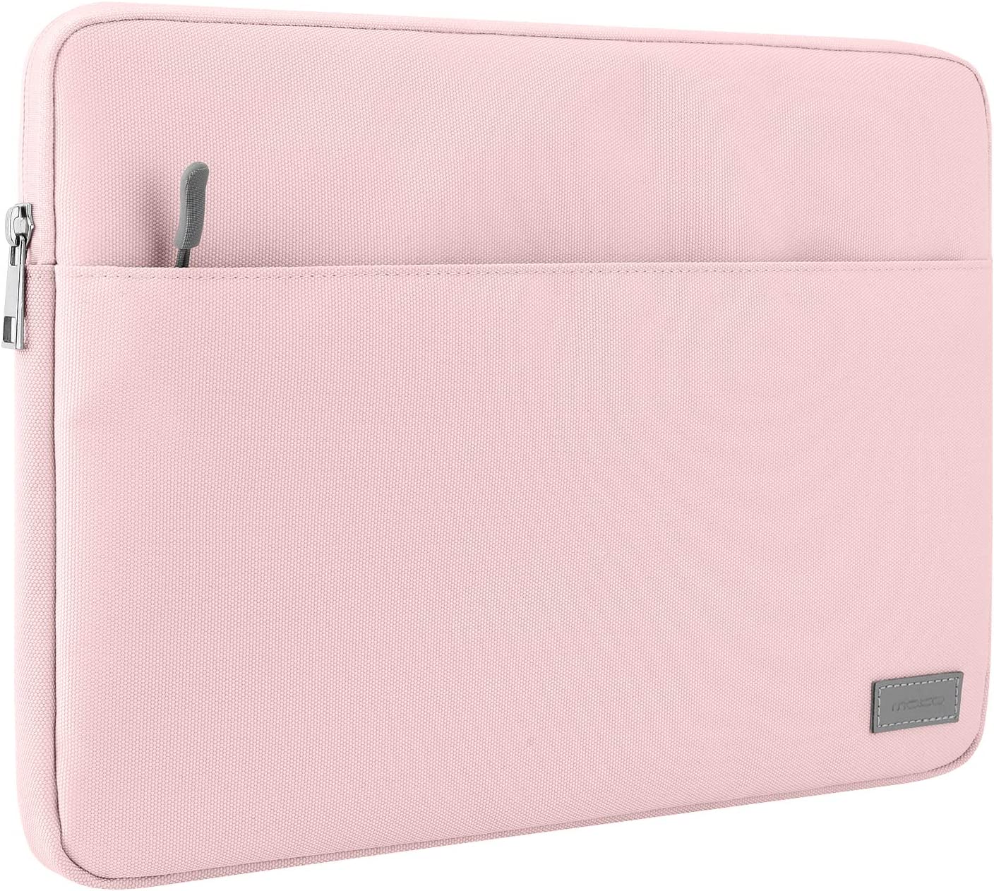 MoKo 13-13.3 Inch Laptop Sleeve Fits Tab S8+ 12.4", Surface pro 8 MacBook Pro M1 Pro/M1 Max 14.2 2021/Pro 13”, iPad Pro 12.9 2021/2020, Notebook Computer Case Cover Bag with Pocket, Pink