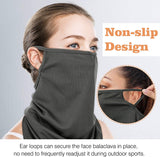 MoKo Scarf Mask Bandana with Ear Loops 3 Pack, Neck Gaiter Balaclava Dust UV Sun Protection Outdoors Face Mask for Women Men