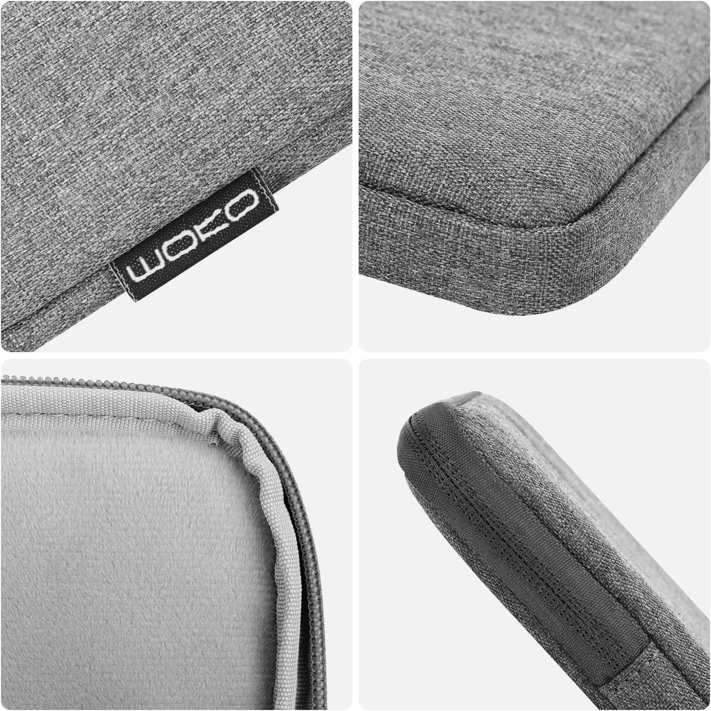 MoKo 12.9 Inch Laptop Sleeve Case Fits iPad Pro 12.9 2021-2018, iPad Pro 12.9 2017/2015, Tab S8+ 12.4", Surface Laptop Go 12.4", Polyester Bag Fit with Apple Pencil and Smart Keyboard, Light Gray