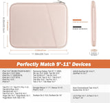 MoKo 9-11 Inch Tablet Sleeve Case, Fits iPad air 5 10.9" 2022, iPad Pro 11 2021-2018, iPad 10.2 2021-2019, iPad Air 4 10.9, Tab S8/A7, Protective Bag Carrying Case with Pocket, Pink