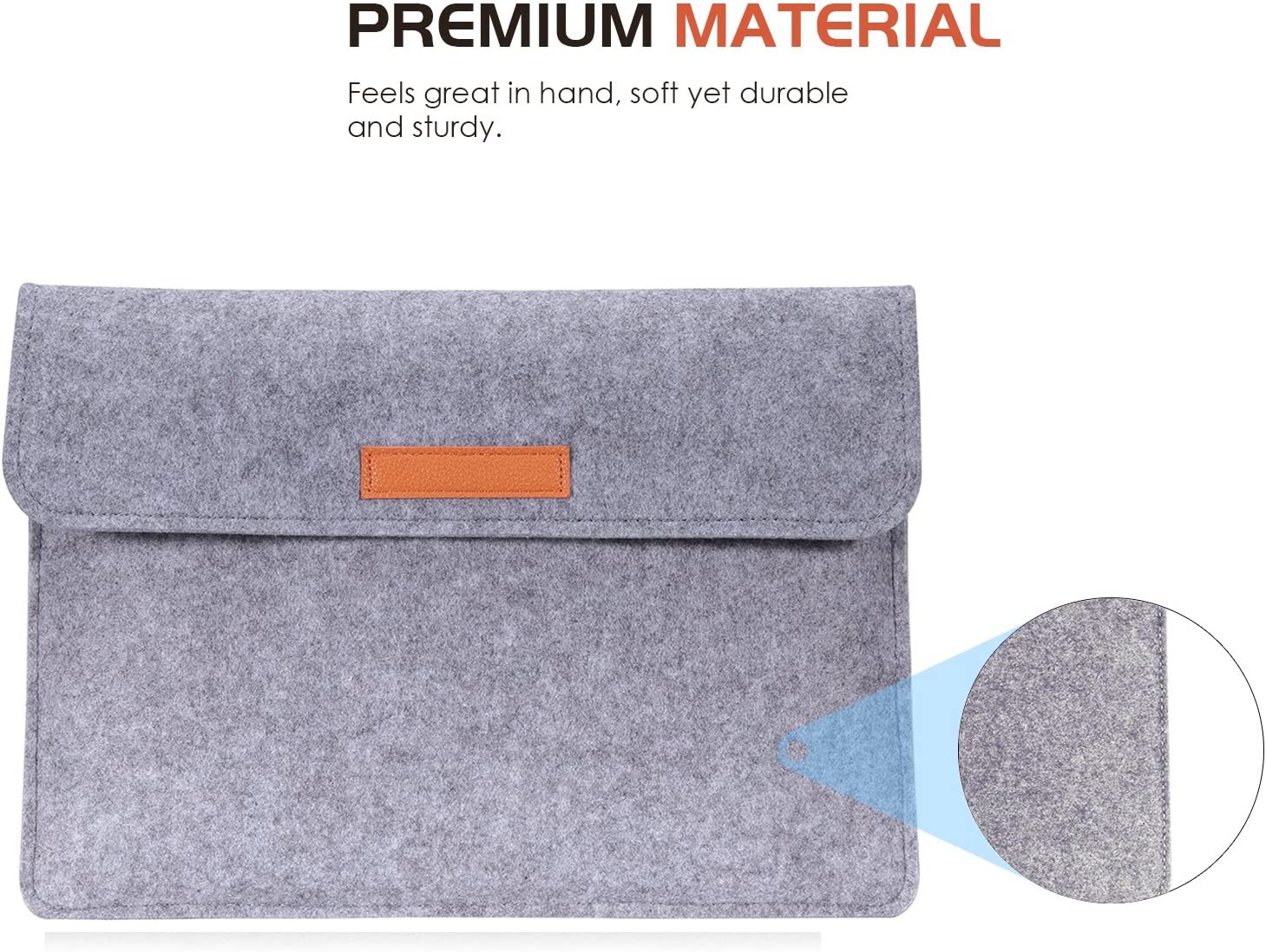 MoKo 13-13.3 Inch Laptop Sleeve Case Fits Tab S8+ 12.4", MacBook Pro M1 Pro/M1 Max 14.2 2021, MacBook Pro 13", iPad Pro 12.9 2021/2020, Computer with Small Felt Accessory Bag, Light Gray