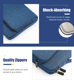 MoKo 9-11 Inch Tablet Sleeve Bag Carrying Case with Retractable Handle Fits iPad air 5 10.9" 2022, iPad Pro 11 2021-2018, iPad 9/8/7th Gen 10.2, Tab A 10.1/Tab S8+ 12.4", Indigo