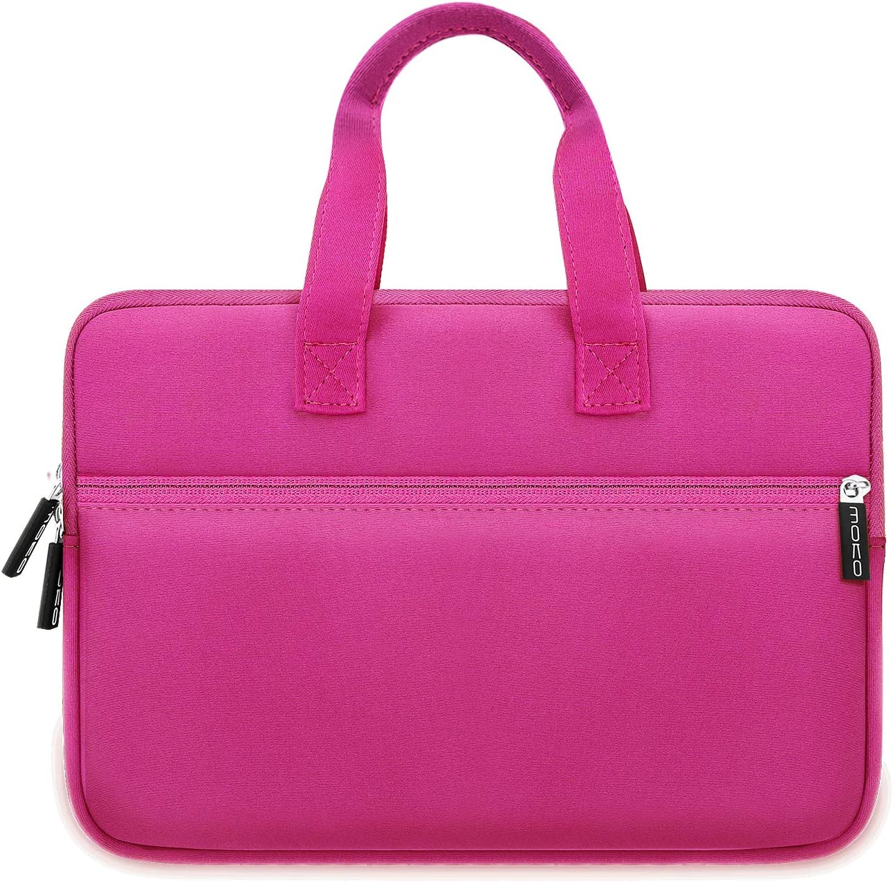 MoKo 9-11 Inch Kids Tablet Sleeve, Portable Neoprene Zipper Carrying Sleeve Case Bag Fits iPad Air 4 10.9, iPad Air 3 10.5, iPad Pro 11/10.5 Inch Tablet Handle Bag with Accessory Pocket - Magenta