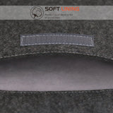 MoKo 13.5 Inch Laptop Sleeve Case Bag Fits Tab S8 Ultra 14.6", Surface 3 13.5"/2/1/Surface Book 2 13.5, Felt Protective Ultrabook Carrying Case Cover, with Felt Bag & Two Back Pockets - Dark Gray