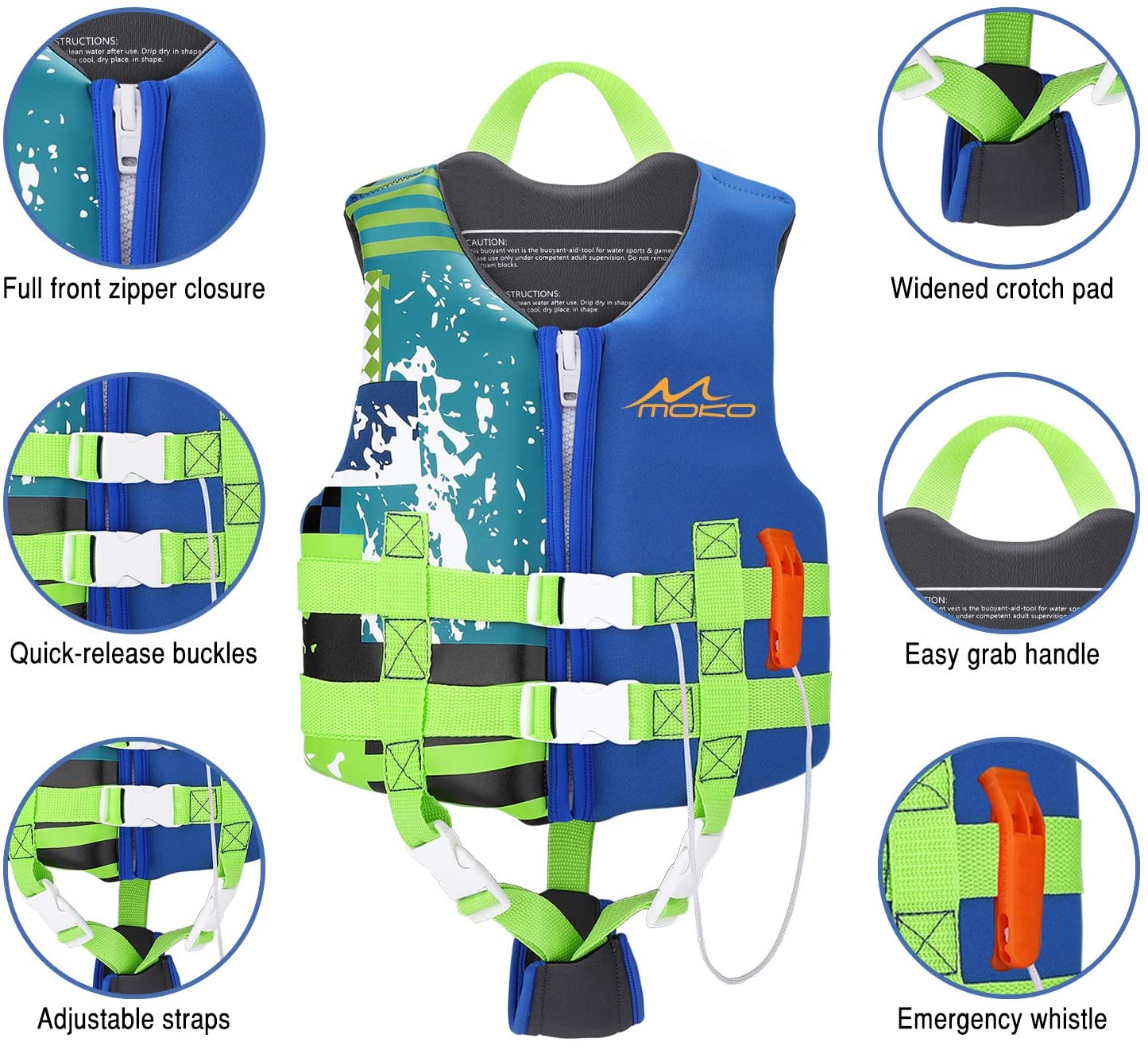 MoKo Swimming Vest for Kids, Children Swim Vests Water Activity Equipment Cute Pattern Watersports Swimming Device for Toddlers Boys Girls 50-90 lbs(L Size) 37-50 lbs (M Size)