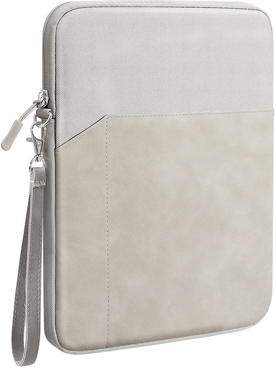 MoKo 7-8 Inch Tablet Sleeve Case, Double Pocket Stitching Case Fits iPad Mini (6th Gen) 8.3" 2021, iPad Mini 5/4/3/2/1, Samsung Galaxy Tab S2 8.0, Tab A 8.0, NeuTab 7", ZenPad Z8s 7.9, Light Gray