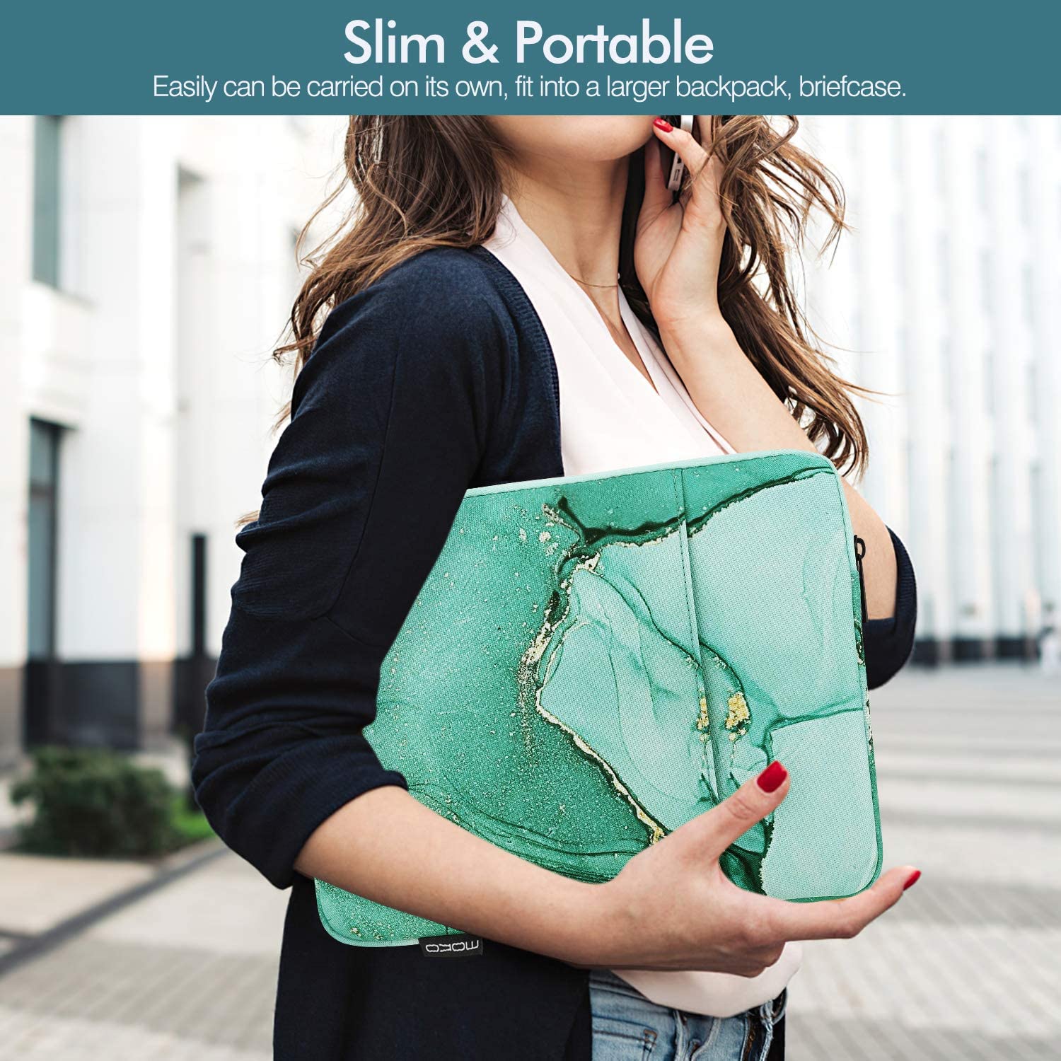 MoKo 9-11 Inch Tablet Sleeve Bag Carrying Case Fit iPad air 5 10.9" 2022, iPad Pro 11 2021-2018, iPad 9/8/7th Gen 10.2, iPad Air 4 10.9, iPad Air 3 10.5, Tab S8/S7/A7 Lite/Tab A 10.1, Forest Green