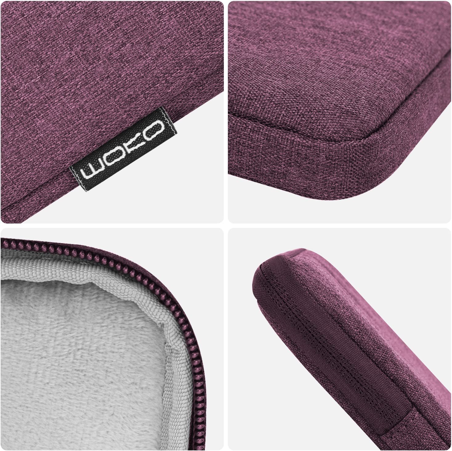 MoKo 12.9 Inch Laptop Sleeve Case Fits iPad Pro 12.9 2021-2018, iPad Pro 12.9 2017/2015, Tab S8+ 12.4", Surface Laptop Go 12.4", Polyester Bag Fit with Apple Pencil and Smart Keyboard, Purple